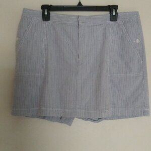 Dockers Blue & White Pinstripe Cotton Skort - Size 14